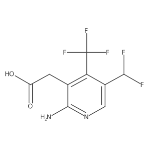 2-(2-Amino-5-(difluoromethyl)-4-(trifluoromethyl)pyridin-3-yl)acetic acid Structure