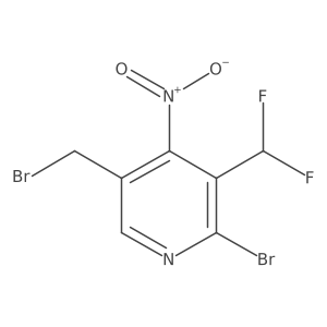2-Bromo-5-(bromomethyl)-3-(difluoromethyl)-4-nitropyridine Structure