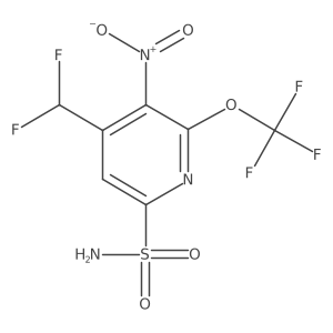 4-(Difluoromethyl)-5-nitro-6-(trifluoromethoxy)pyridine-2-sulfonamide Structure