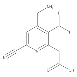 2-(4-(Aminomethyl)-6-cyano-3-(difluoromethyl)pyridin-2-yl)acetic acid结构式