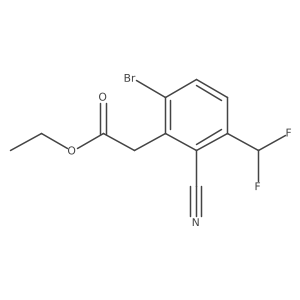 Ethyl 6-bromo-2-cyano-3-(difluoromethyl)phenylacetate结构式