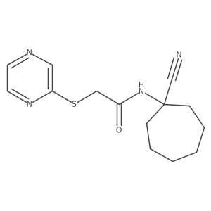 N-(1-cyanocycloheptyl)-2-(pyrazin-2-ylsulfanyl)acetamide结构式