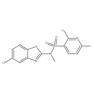 2-chloro-N-(5-chloro-1,3-benzothiazol-2-yl)-N,6-dimethylpyridine-3-sulfonamide结构式