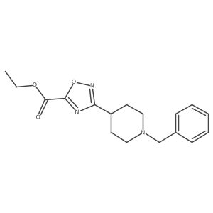 Ethyl 3-(1-benzylpiperidin-4-yl)-1,2,4-oxadiazole-5-carboxylate结构式