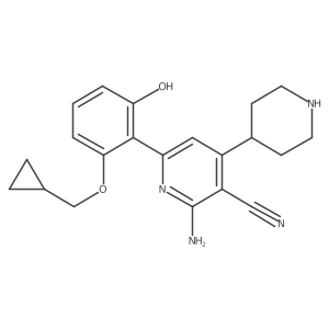 2-amino-6-[2-(cyclopropylmethoxy)-6-oxo-1-cyclohexa-2,4-dienylidene]-4-(4-piperidinyl)-1H-pyridine-3-carbonitrile结构式