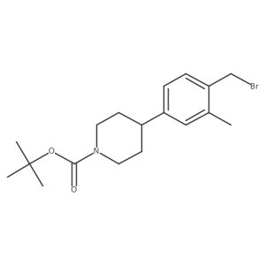 4-[4-(Bromomethyl)-3-methylphenyl]-1-piperidinecarboxylic acid 1,1-dimethylethyl ester结构式
