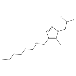 {[1-(2,2-difluoroethyl)-5-methyl-1H-pyrazol-4-yl]methyl}(3-ethoxypropyl)amine结构式