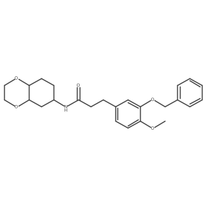 3-(3-(benzyloxy)-4-methoxyphenyl)-N-(octahydrobenzo[b][1,4]dioxin-6-yl)propanamide Structure