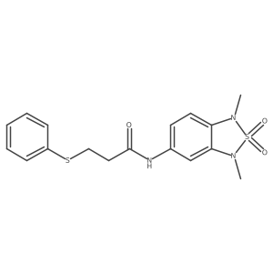 N-(1,3-dimethyl-2,2-dioxido-1,3-dihydrobenzo[c][1,2,5]thiadiazol-5-yl)-3-(phenylthio)propanamide Structure