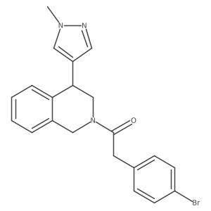 2-(4-bromophenyl)-1-(4-(1-methyl-1H-pyrazol-4-yl)-3,4-dihydroisoquinolin-2(1H)-yl)ethanone结构式