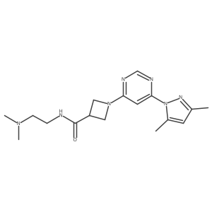 1-(6-(3,5-dimethyl-1H-pyrazol-1-yl)pyrimidin-4-yl)-N-(2-(dimethylamino)ethyl)azetidine-3-carboxamide Structure
