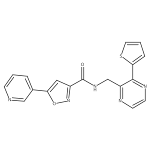 5-(pyridin-3-yl)-N-{[3-(thiophen-2-yl)pyrazin-2-yl]methyl}-1,2-oxazole-3-carboxamide Structure