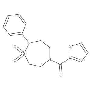 (1,1-Dioxido-7-phenyl-1,4-thiazepan-4-yl)(thiophen-2-yl)methanone Structure