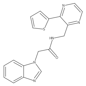 2-(1H-benzo[d]imidazol-1-yl)-N-((3-(thiophen-2-yl)pyrazin-2-yl)methyl)acetamide Structure