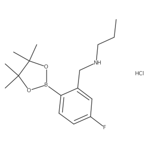 N-(5-Fluoro-2-(4,4,5,5-tetramethyl-1,3,2-dioxaborolan-2-yl)benzyl)propan-1-amine hydrochloride结构式