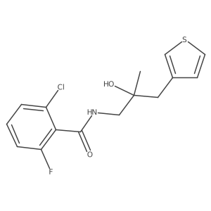 2-chloro-6-fluoro-N-{2-hydroxy-2-[(thiophen-3-yl)methyl]propyl}benzamide结构式