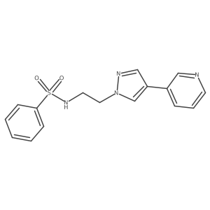 N-{2-[4-(pyridin-3-yl)-1H-pyrazol-1-yl]ethyl}benzenesulfonamide结构式