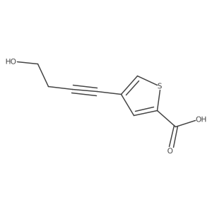 4-(4-Hydroxybut-1-yn-1-yl)thiophene-2-carboxylic acid结构式