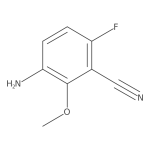3-Amino-6-fluoro-2-methoxybenzonitrile结构式