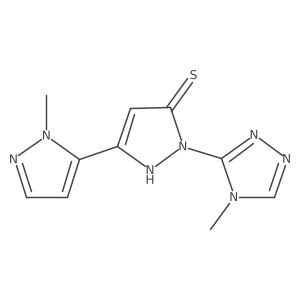 3-(1-methyl-1H-pyrazol-5-yl)-1-(4-methyl-4H-1,2,4-triazol-3-yl)-1H-pyrazole-5-thiol结构式
