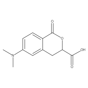 6-(dimethylamino)-1-oxo-3,4-dihydro-1H-2-benzopyran-3-carboxylic acid结构式