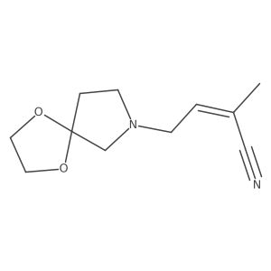 (2Z)-4-{1,4-dioxa-7-azaspiro[4.4]nonan-7-yl}-2-methylbut-2-enenitrile结构式