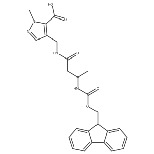 4-{[(3S)-3-({[(9H-fluoren-9-yl)methoxy]carbonyl}amino)butanamido]methyl}-1-methyl-1H-pyrazole-5-carboxylic acid Structure