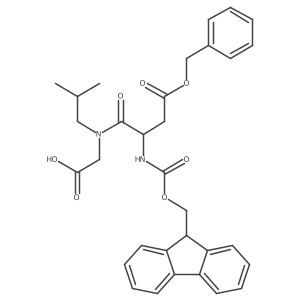 2-[(2S)-3-(benzyl carboxy)-2-({[(9H-fluoren-9-yl)methoxy]carbonyl}amino)-N-(2-methylpropyl)propanamido]acetic acid结构式