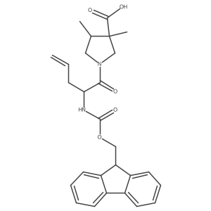 1-[2-({[(9H-fluoren-9-yl)methoxy]carbonyl}amino)pent-4-enoyl]-3,4-dimethylpyrrolidine-3-carboxylic acid结构式