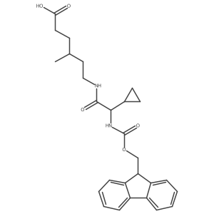 6-[2-cyclopropyl-2-({[(9H-fluoren-9-yl)methoxy]carbonyl}amino)acetamido]-4-methylhexanoic acid Structure