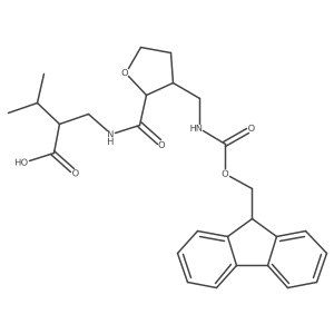 2-[({3-[({[(9H-fluoren-9-yl)methoxy]carbonyl}amino)methyl]oxolan-2-yl}formamido)methyl]-3-methylbutanoic acid Structure