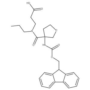 3-{1-[3-({[(9H-fluoren-9-yl)methoxy]carbonyl}amino)oxolan-3-yl]-N-propylformamido}propanoic acid结构式