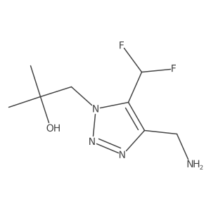 1-[4-(aminomethyl)-5-(difluoromethyl)-1H-1,2,3-triazol-1-yl]-2-methylpropan-2-ol结构式
