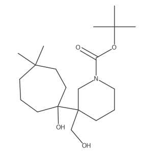 Tert-butyl 3-(1-hydroxy-4,4-dimethylcycloheptyl)-3-(hydroxymethyl)piperidine-1-carboxylate结构式