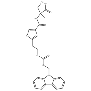 2-({2-[2-({[(9H-fluoren-9-yl)methoxy]carbonyl}amino)ethyl]-1,3-thiazol-4-yl}formamido)-3-hydroxy-2-methylpropanoic acid Structure