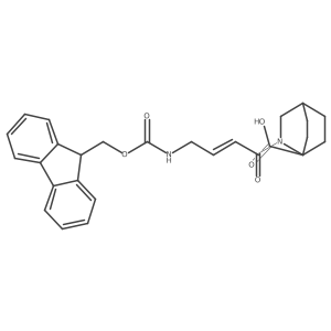2-[4-({[(9H-fluoren-9-yl)methoxy]carbonyl}amino)but-2-enoyl]-2-azabicyclo[2.2.2]octane-1-carboxylic acid Structure
