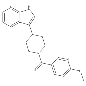 (6-Methoxy-3-pyridinyl)[4-(1H-pyrrolo[2,3-b]pyridin-3-yl)-1-piperidinyl]methanone结构式