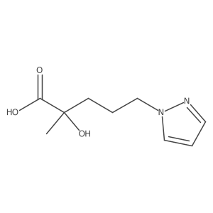 2-hydroxy-2-methyl-5-(1H-pyrazol-1-yl)pentanoic acid结构式