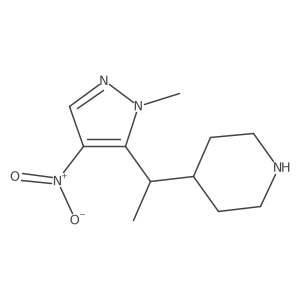 4-[1-(1-methyl-4-nitro-1H-pyrazol-5-yl)ethyl]piperidine Structure