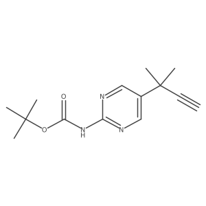 tert-butyl N-[5-(2-methylbut-3-yn-2-yl)pyrimidin-2-yl]carbamate结构式