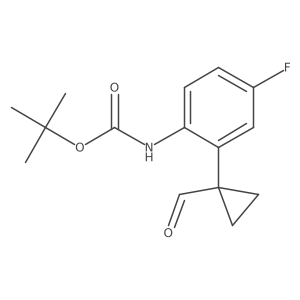tert-butyl N-[4-fluoro-2-(1-formylcyclopropyl)phenyl]carbamate结构式