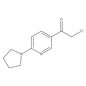 2-Chloro-1-[6-(pyrrolidin-1-yl)pyridin-3-yl]ethan-1-one结构式