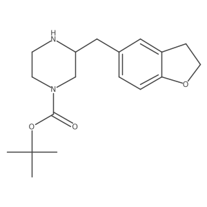 Tert-butyl 3-[(2,3-dihydro-1-benzofuran-5-yl)methyl]piperazine-1-carboxylate Structure