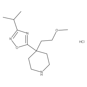 5-[4-(2-Methoxyethyl)piperidin-4-yl]-3-propan-2-yl-1,2,4-oxadiazole;hydrochloride结构式