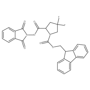 2-(1,3-dioxo-2,3-dihydro-1H-isoindol-2-yl) 1-(9H-fluoren-9-yl)methyl (2R)-4,4-difluoropyrrolidine-1,2-dicarboxylate结构式