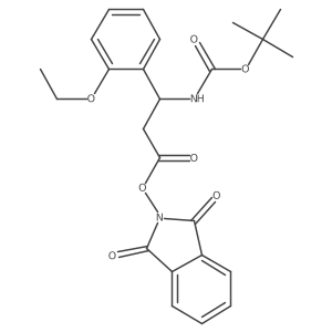1,3-dioxo-2,3-dihydro-1H-isoindol-2-yl (3S)-3-{[(tert-butoxy)carbonyl]amino}-3-(2-ethoxyphenyl)propanoate结构式