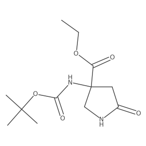 Ethyl 3-((tert-butoxycarbonyl)amino)-5-oxopyrrolidine-3-carboxylate Structure