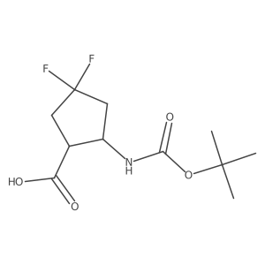 cis-2-[[(1,1-dimethylethoxy)carbonyl]amino]-4,4-difluoro-Cyclopentanecarboxylicacid结构式