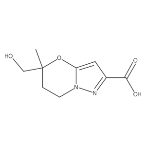 5-(Hydroxymethyl)-5-methyl-6,7-dihydro-5H-pyrazolo[5,1-b][1,3]oxazine-2-carboxylic acid结构式