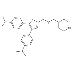 1-(4,5-Bis(4-isopropylphenyl)thiophen-2-yl)-N-(piperidin-4-ylmethyl)methanamine结构式